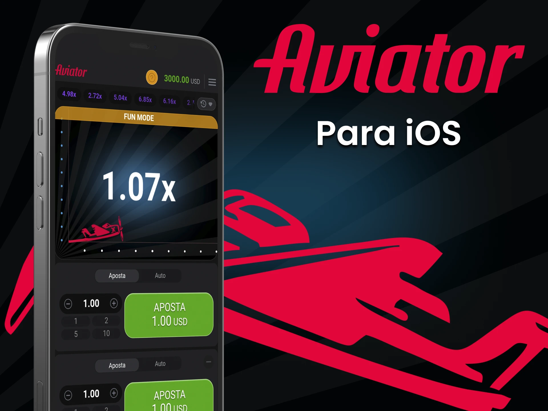 Para jogar Aviator, baixe o aplicativo para iOS.