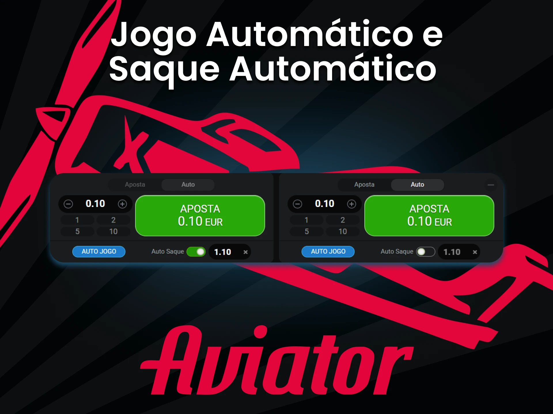 O jogo Aviator tem a possibilidade de jogo automático.