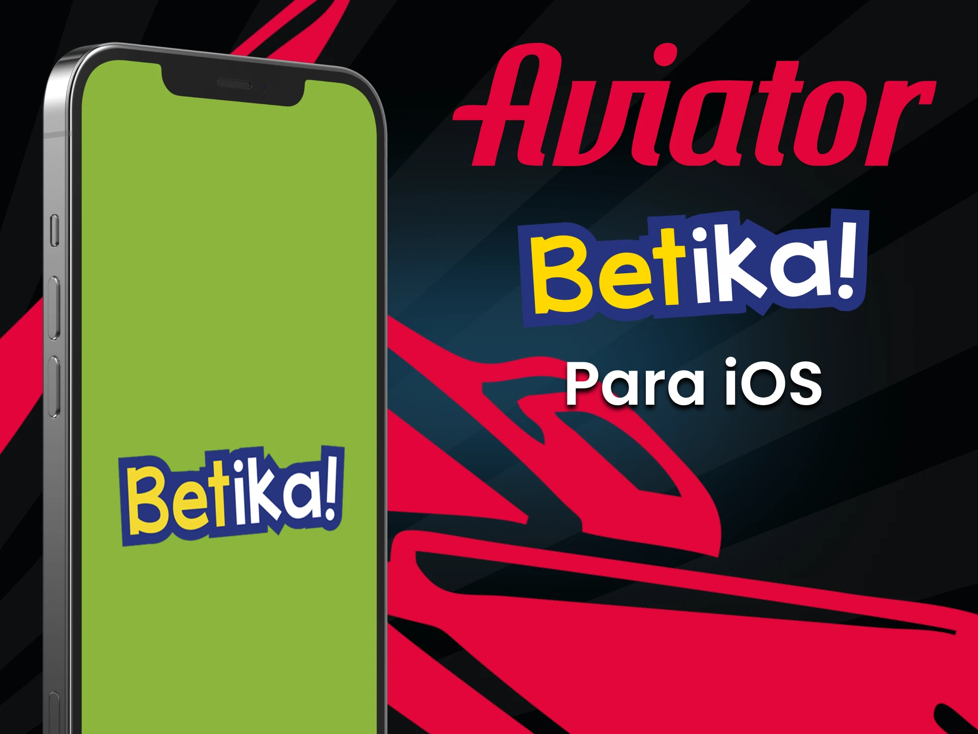Jogue Aviator com o smartphone Betika no iOS.