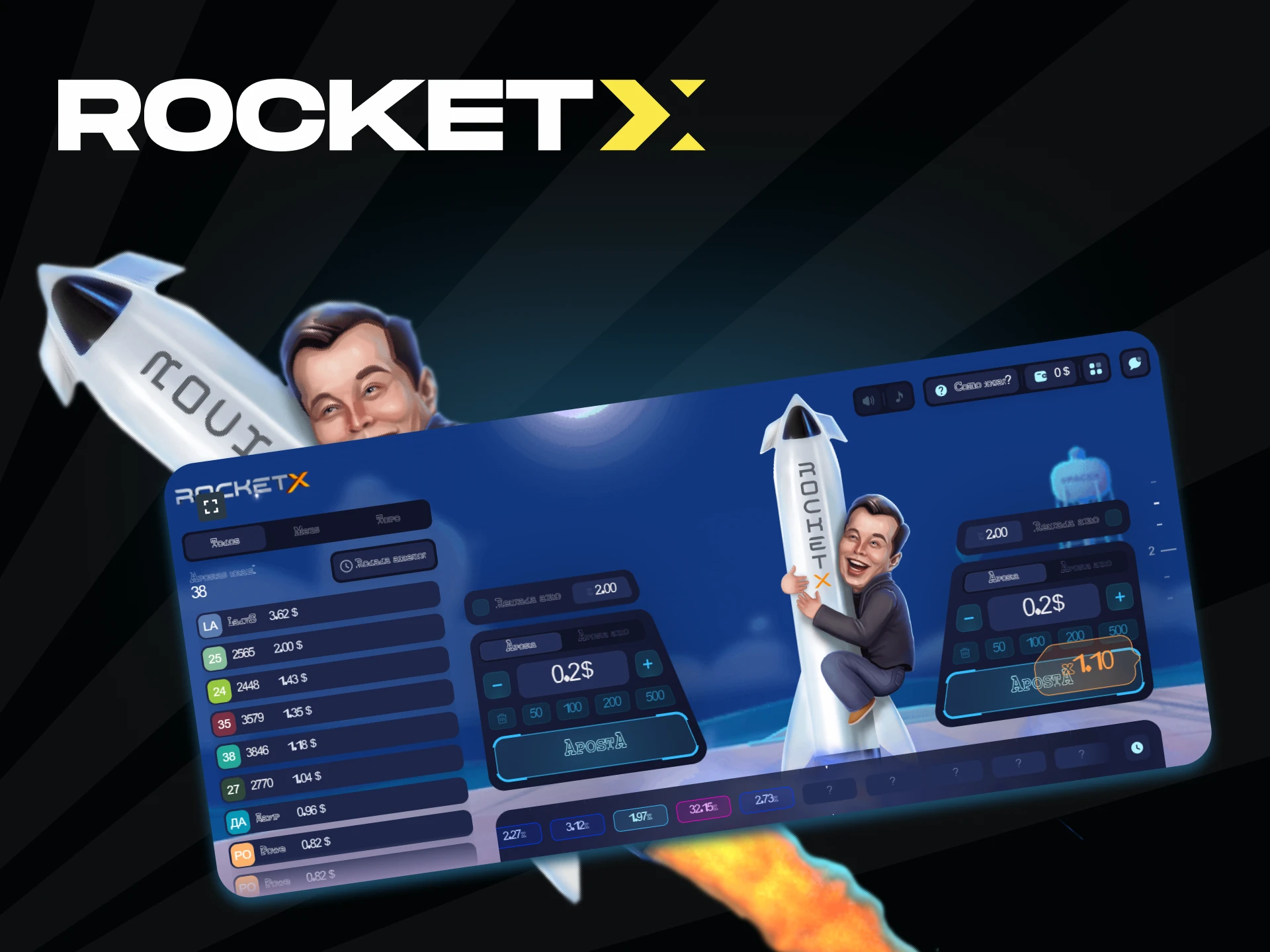 Em vez do Aviator, você pode jogar o RocketX.