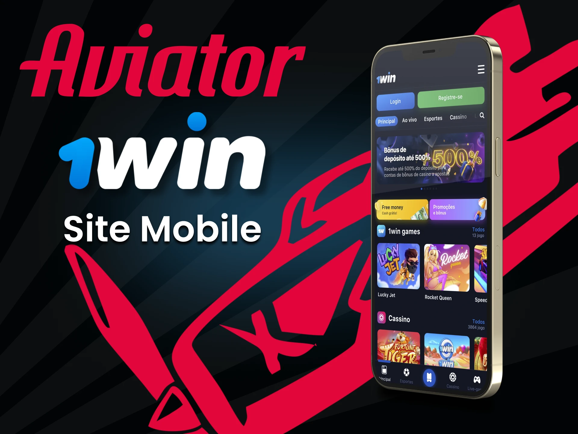 Visite o site da 1win via smartphone.