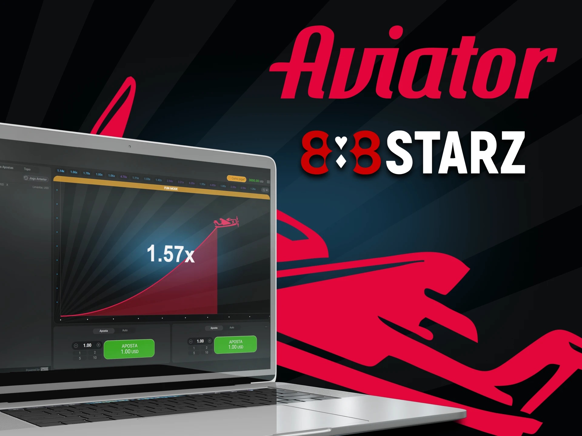 Para jogar Aviator, escolha o serviço 888starz.