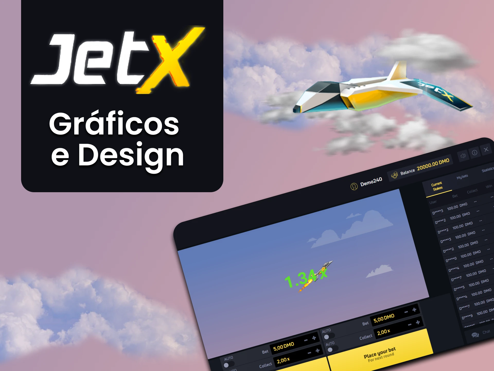 O jogo JetX tem uma jogabilidade conveniente e funcional.