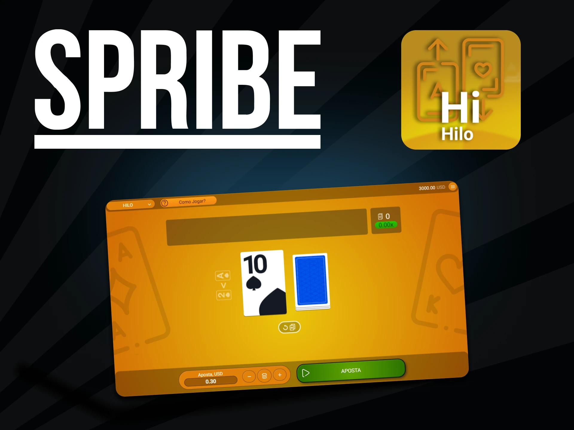 Para um jogo Spribe, escolha Hilo.
