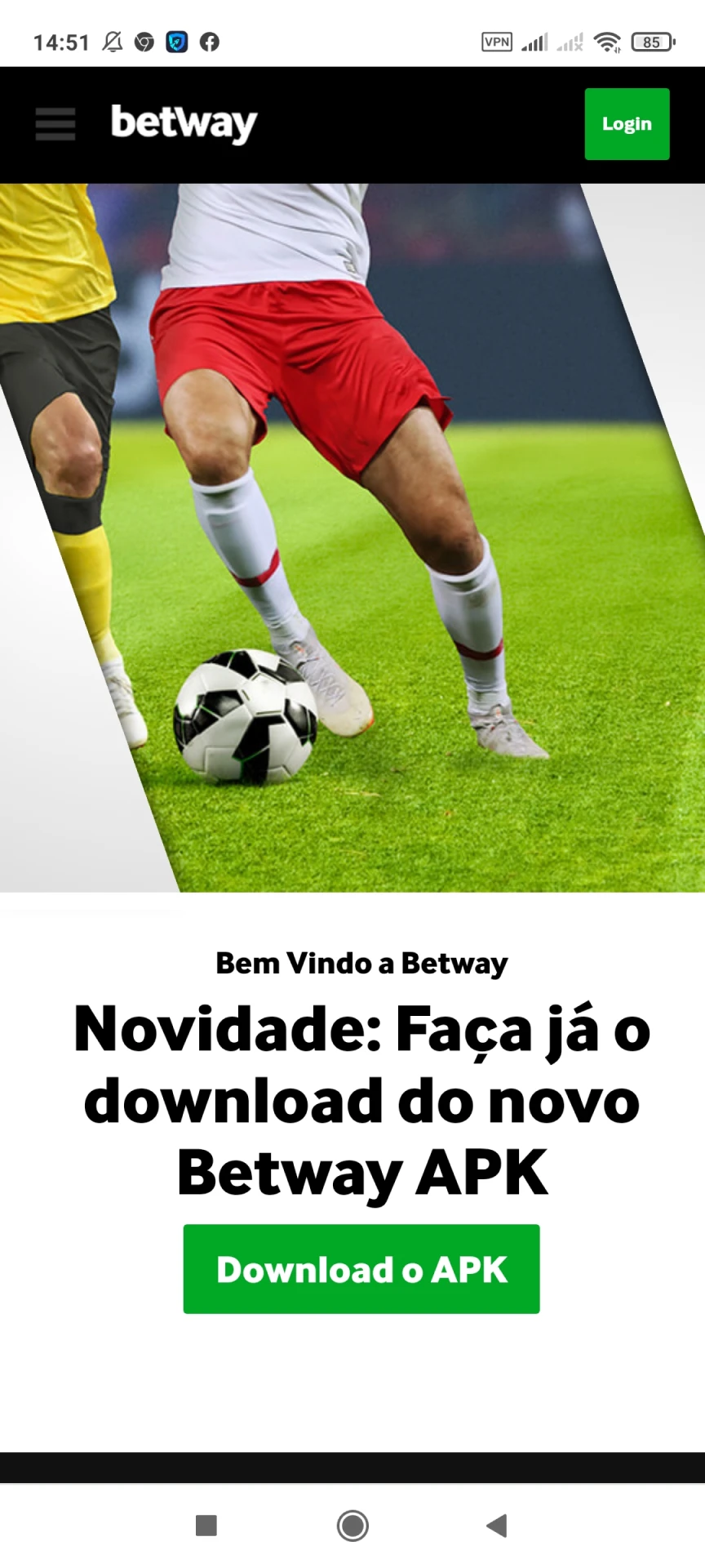 Baixe o aplicativo Betway para Android.