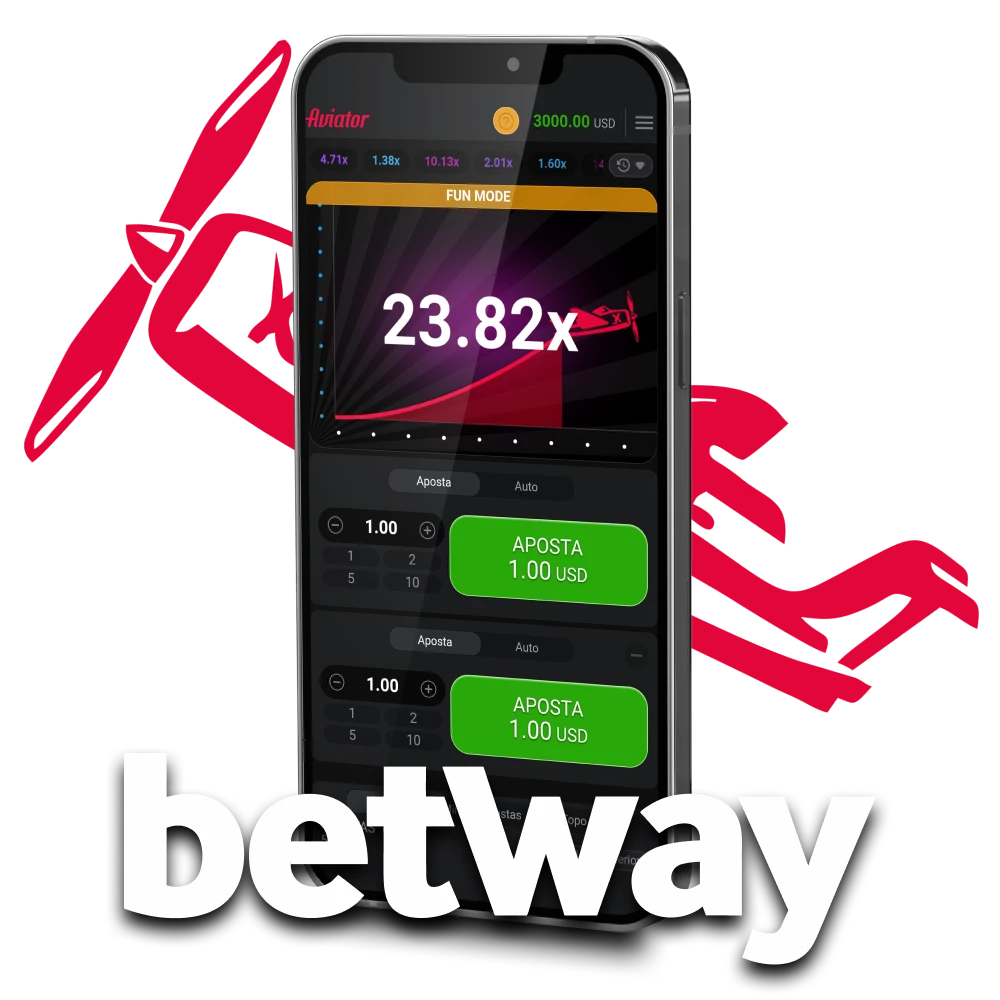 Para jogar Aviator, escolha o aplicativo Betway.
