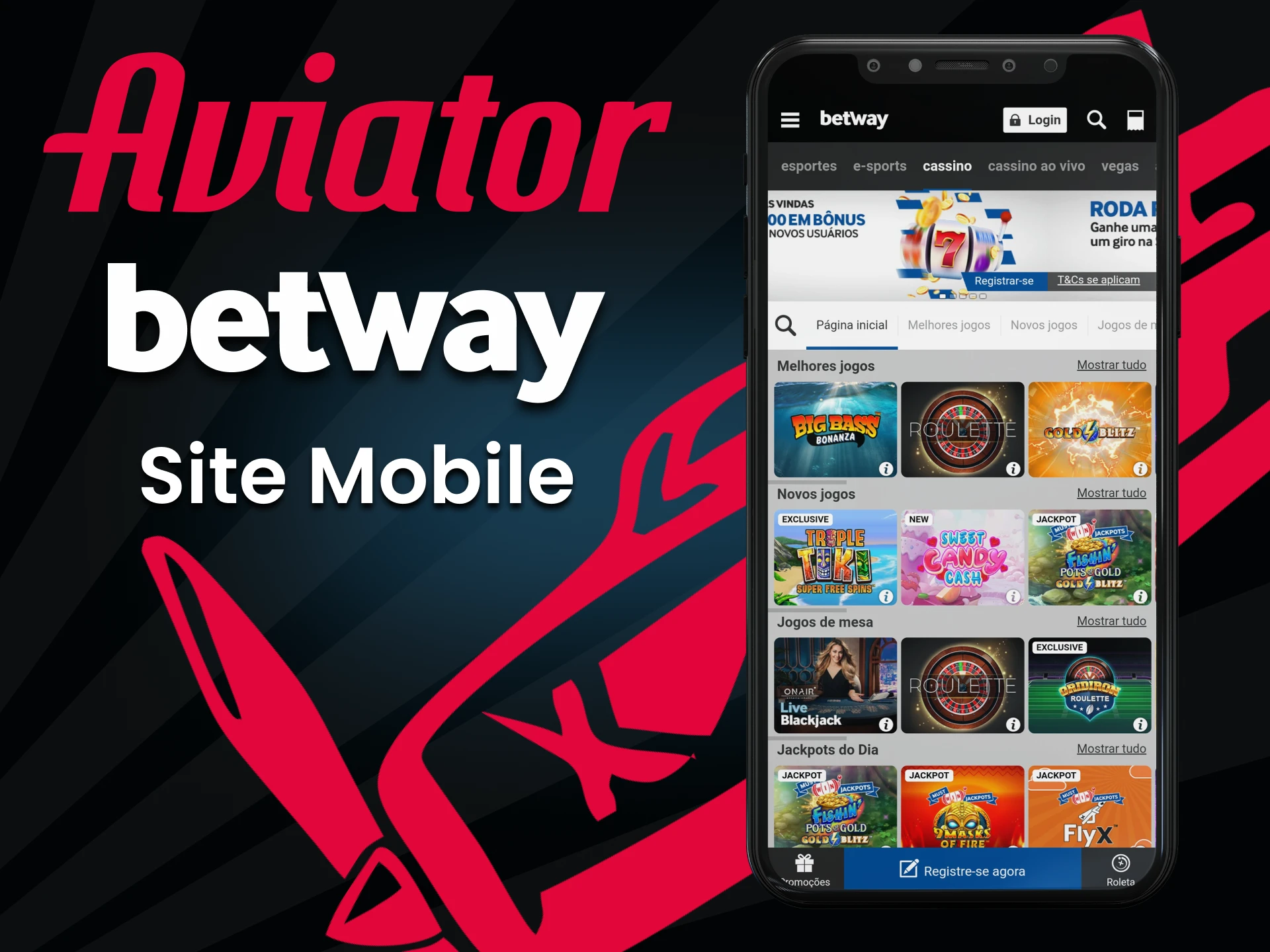 Visite a versão móvel do site da Betway.