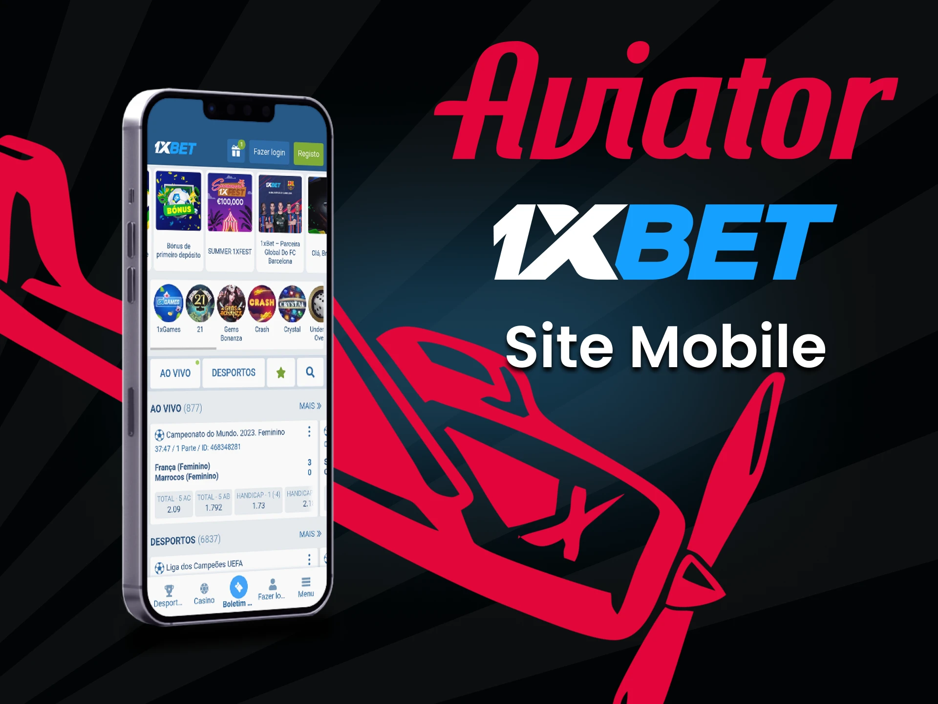 Publicação da versão móvel do site 1xbet.
