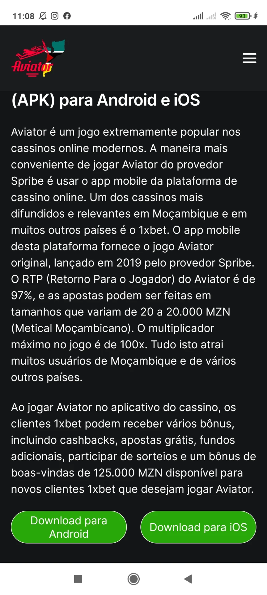 Visite a página principal do site para baixar o aplicativo 1xbet.