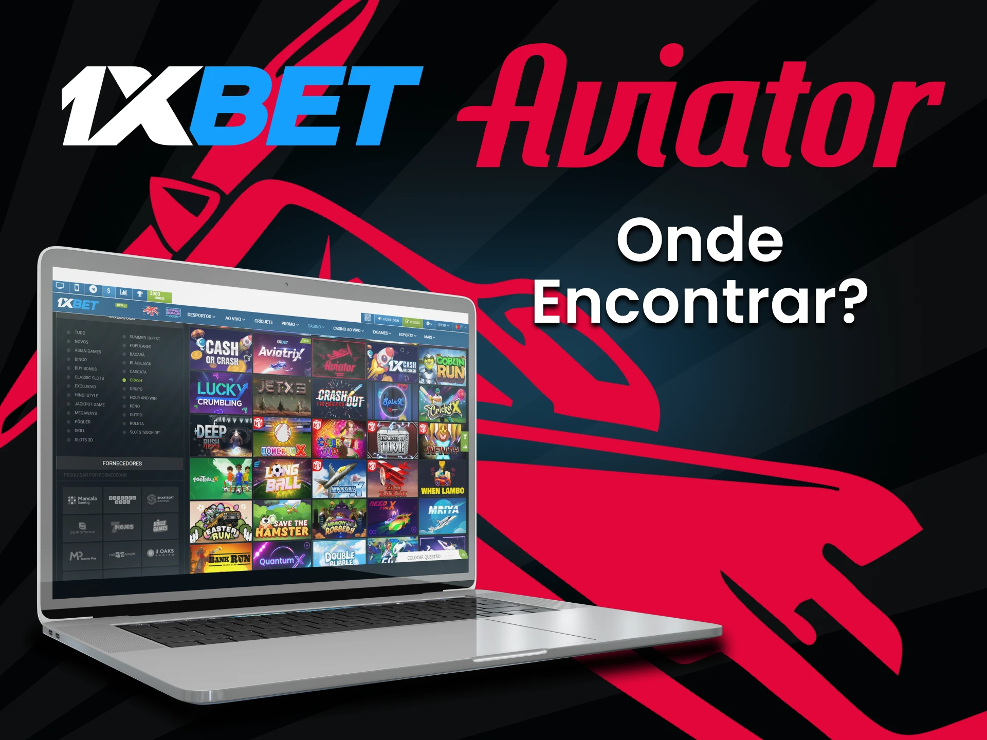 Vá para a seção de jogos em 1xbet para jogar Aviator.