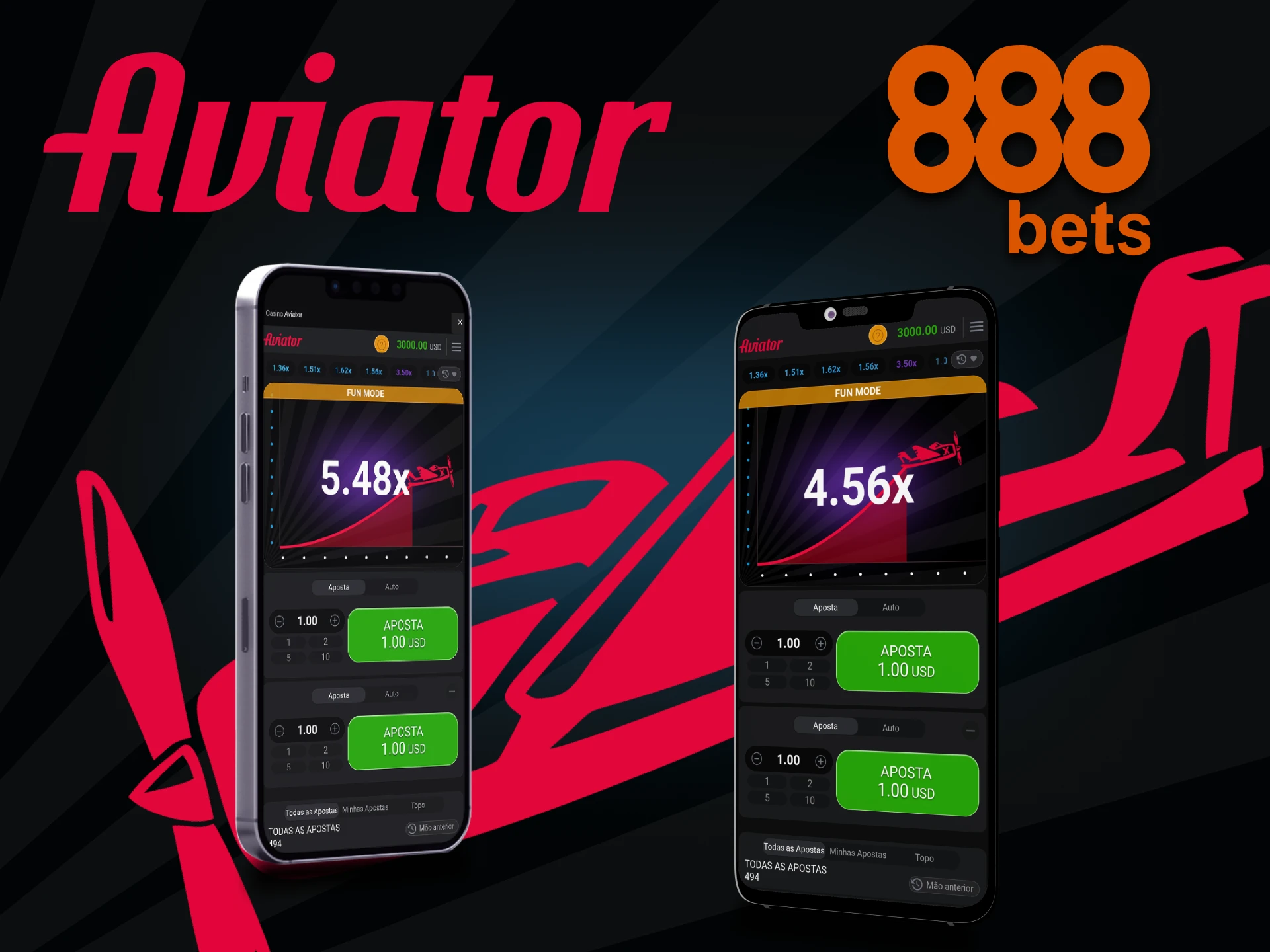 Escolha a sua maneira de jogar Aviator no 888bets.
