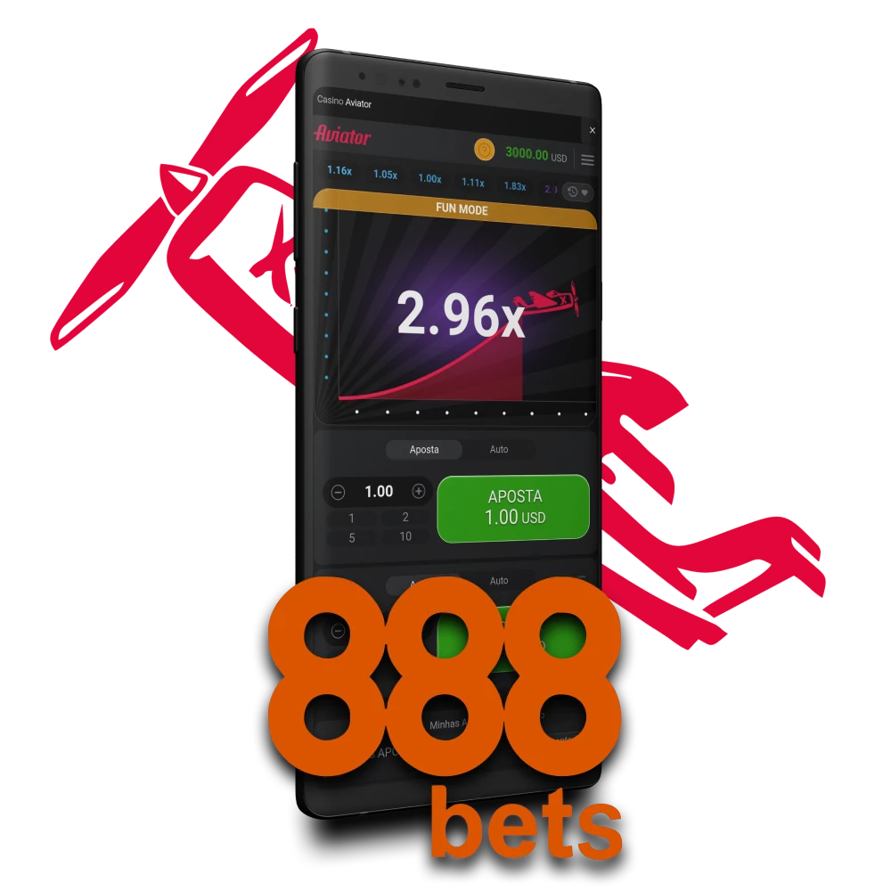 Escolha o aplicativo 888bets para jogar Aviator.