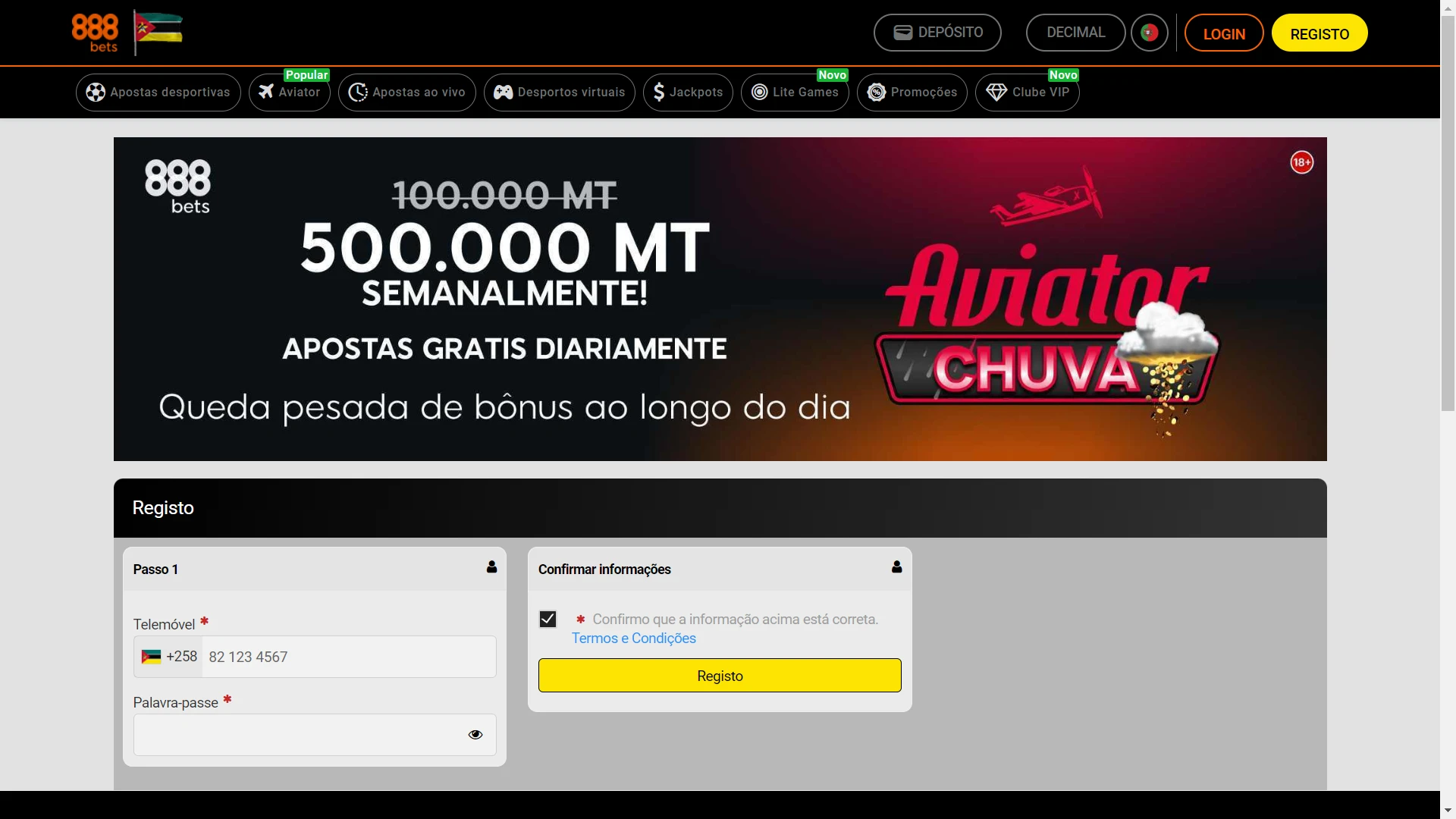 Registre-se no site da 888bets.