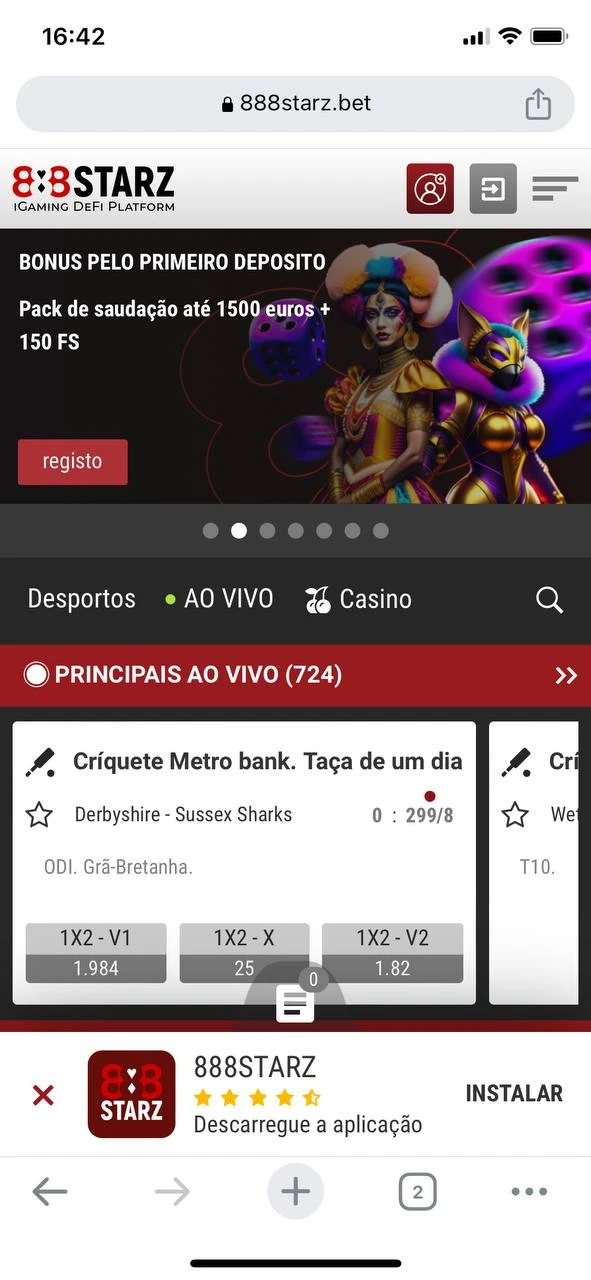 Siga a hiperligação para instalar a aplicação 888starz.