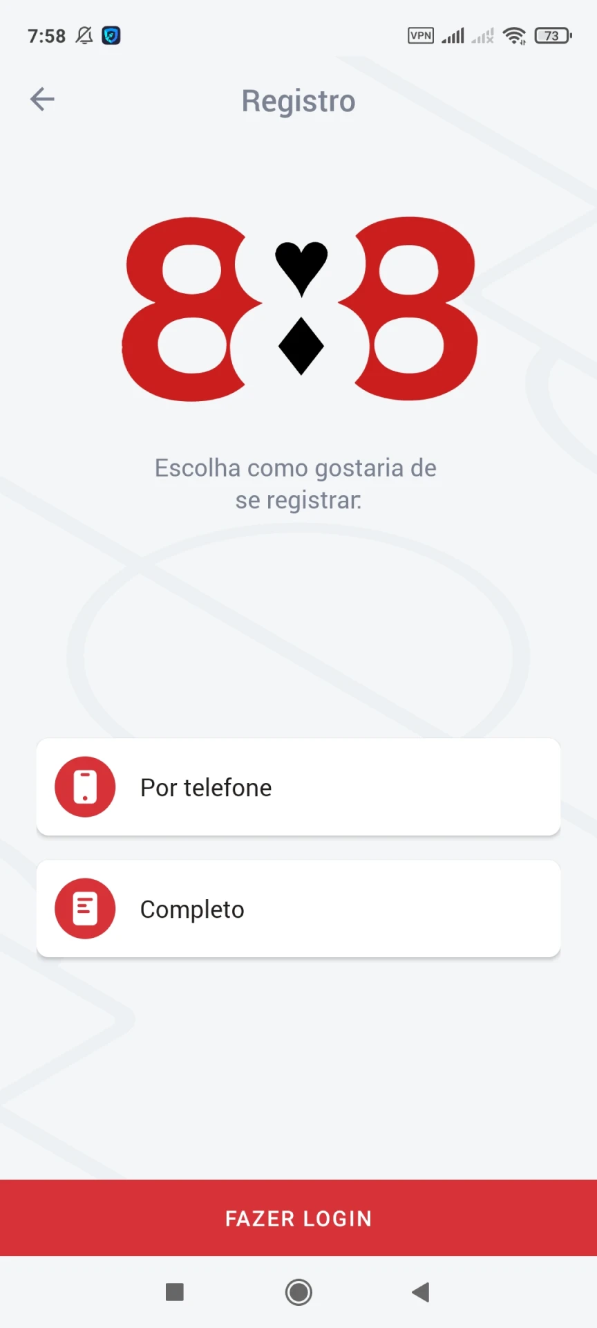 Visite a página de registro do aplicativo 888starz.