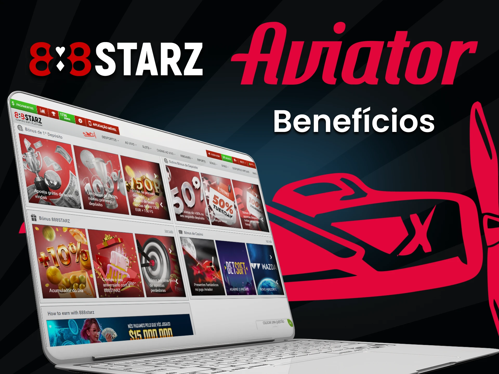 Beneficie-se de jogar Aviator no 888starz.