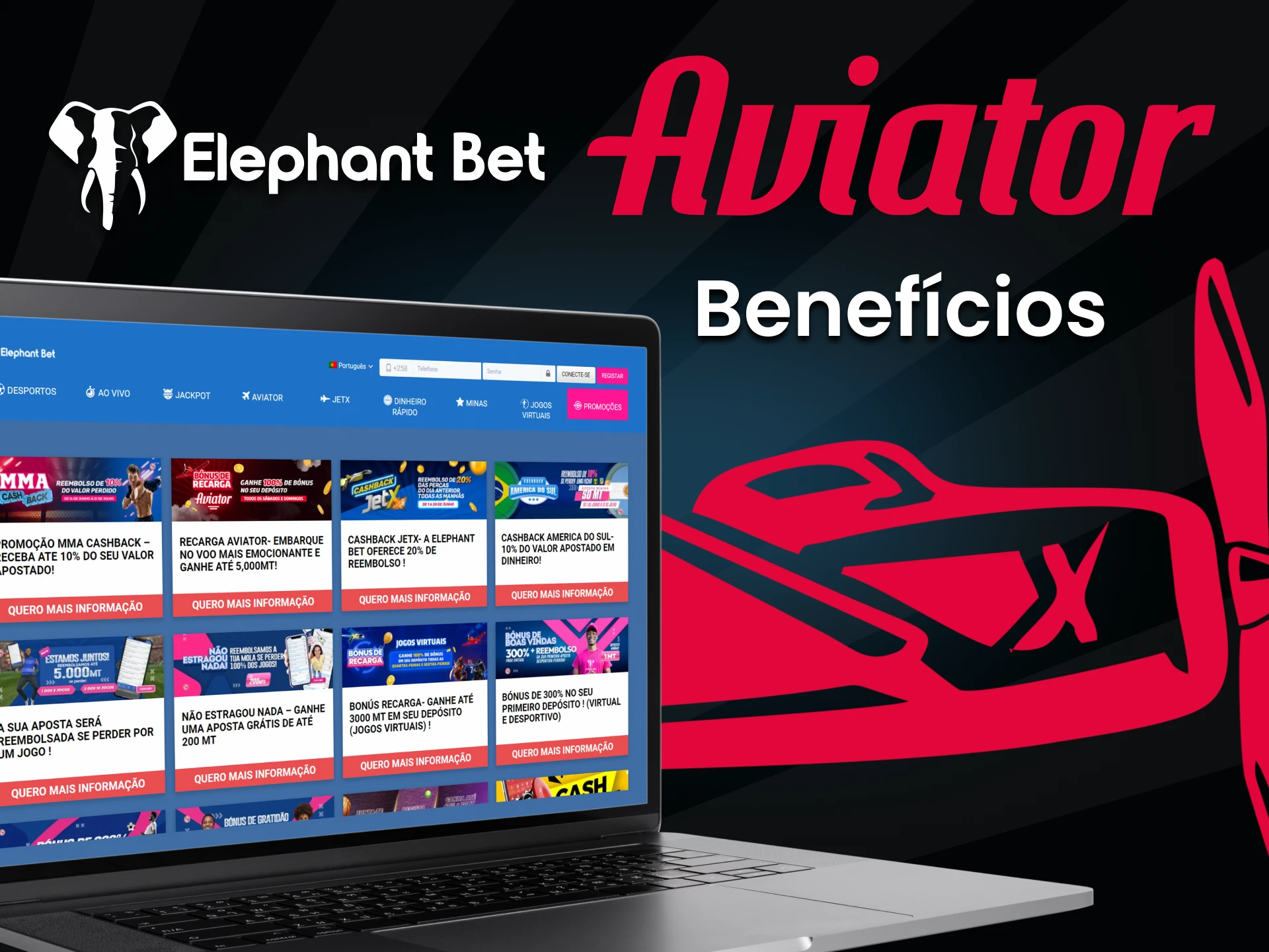 Elephantbet tem muitos prós para jogar Aviator.