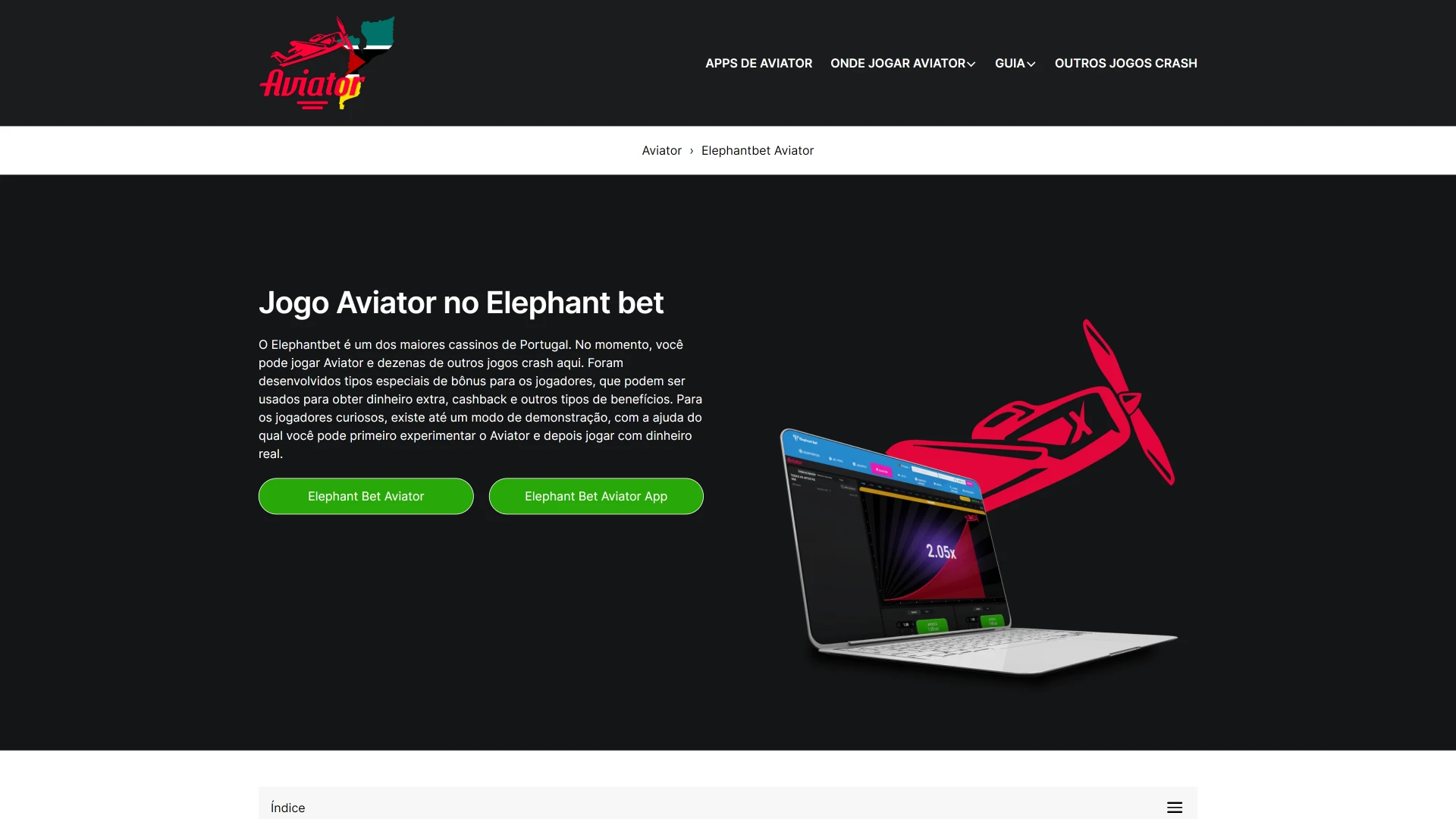 Selecione o jogo Aviator no Elephantbet.