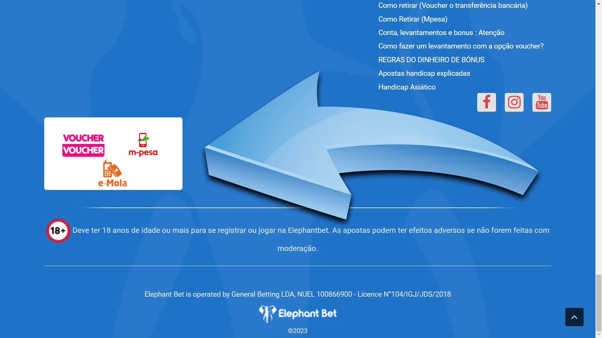 Faça um depósito no site da Elephantbet.