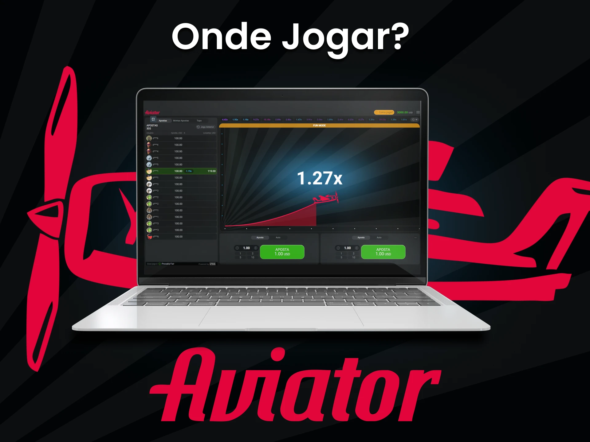 Existem muitos playgrounds para brincar no Aviator.