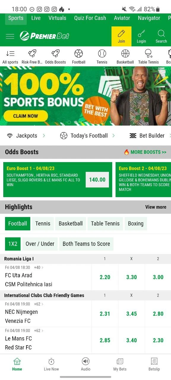 Aceder ao sítio Web oficial da Premier Bet.