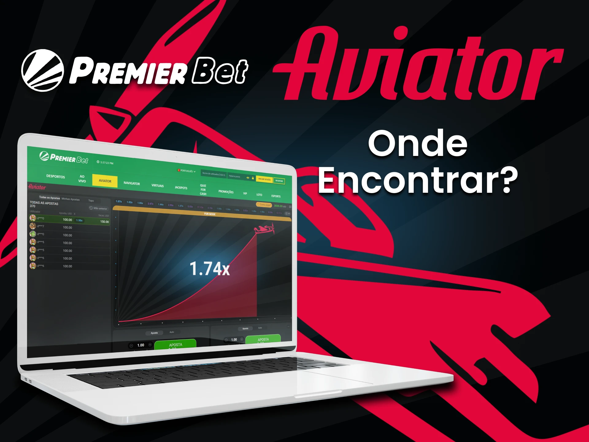 Vá para a seção Aviator na Premierbet.