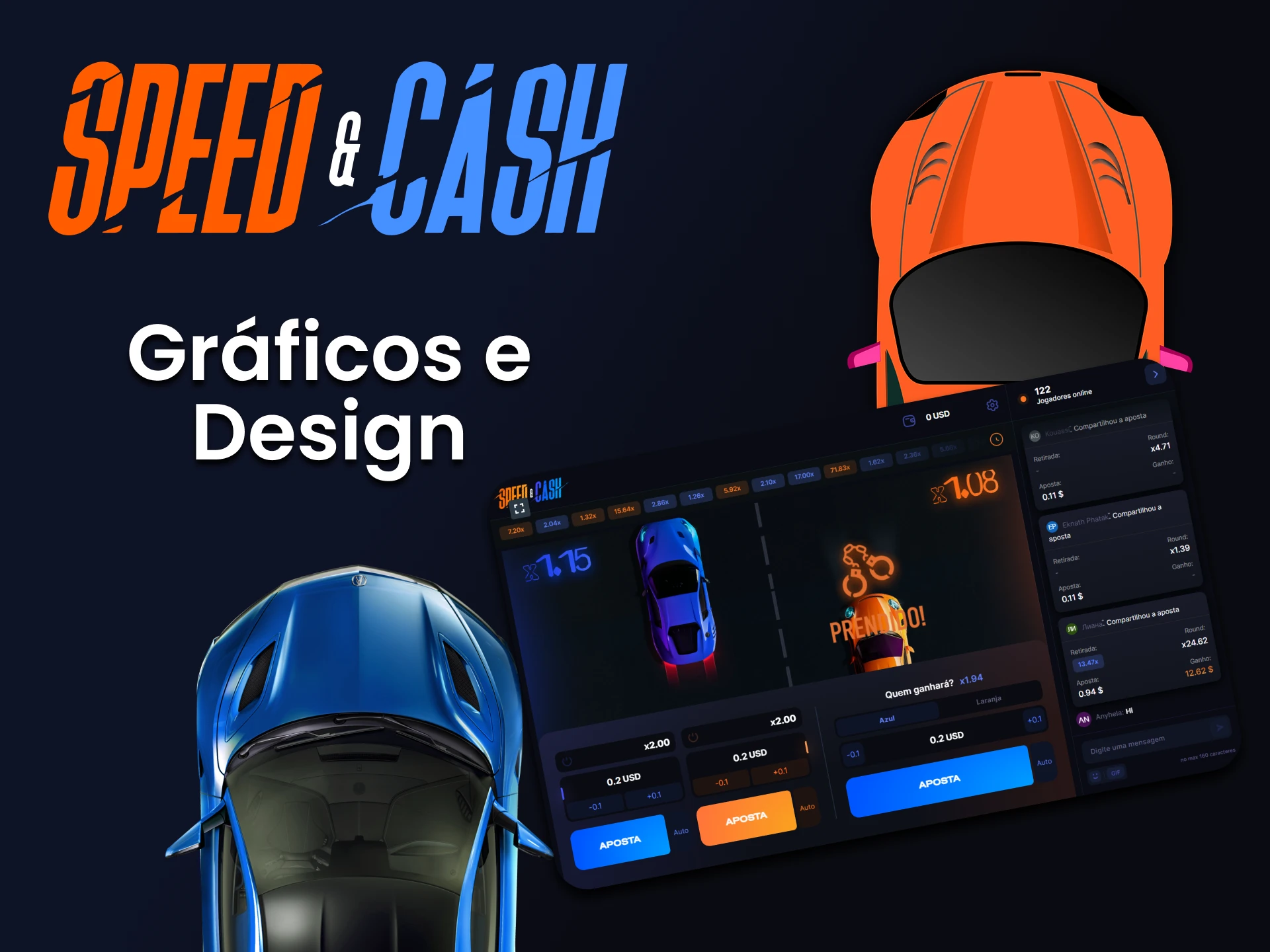 Explore a interface do jogo Speed ​​​​and Cash.