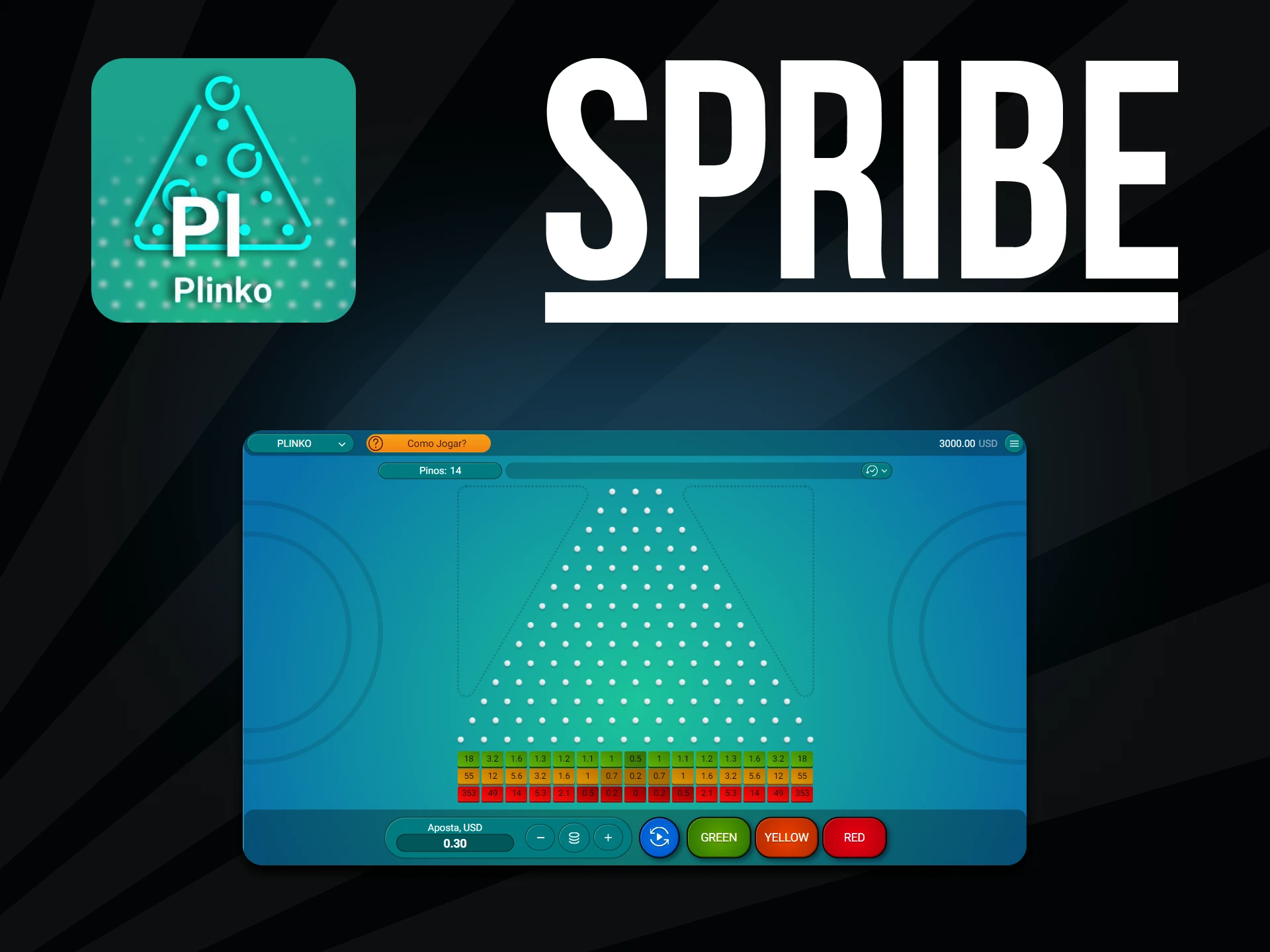 Para um jogo Spribe, escolha Plinko.