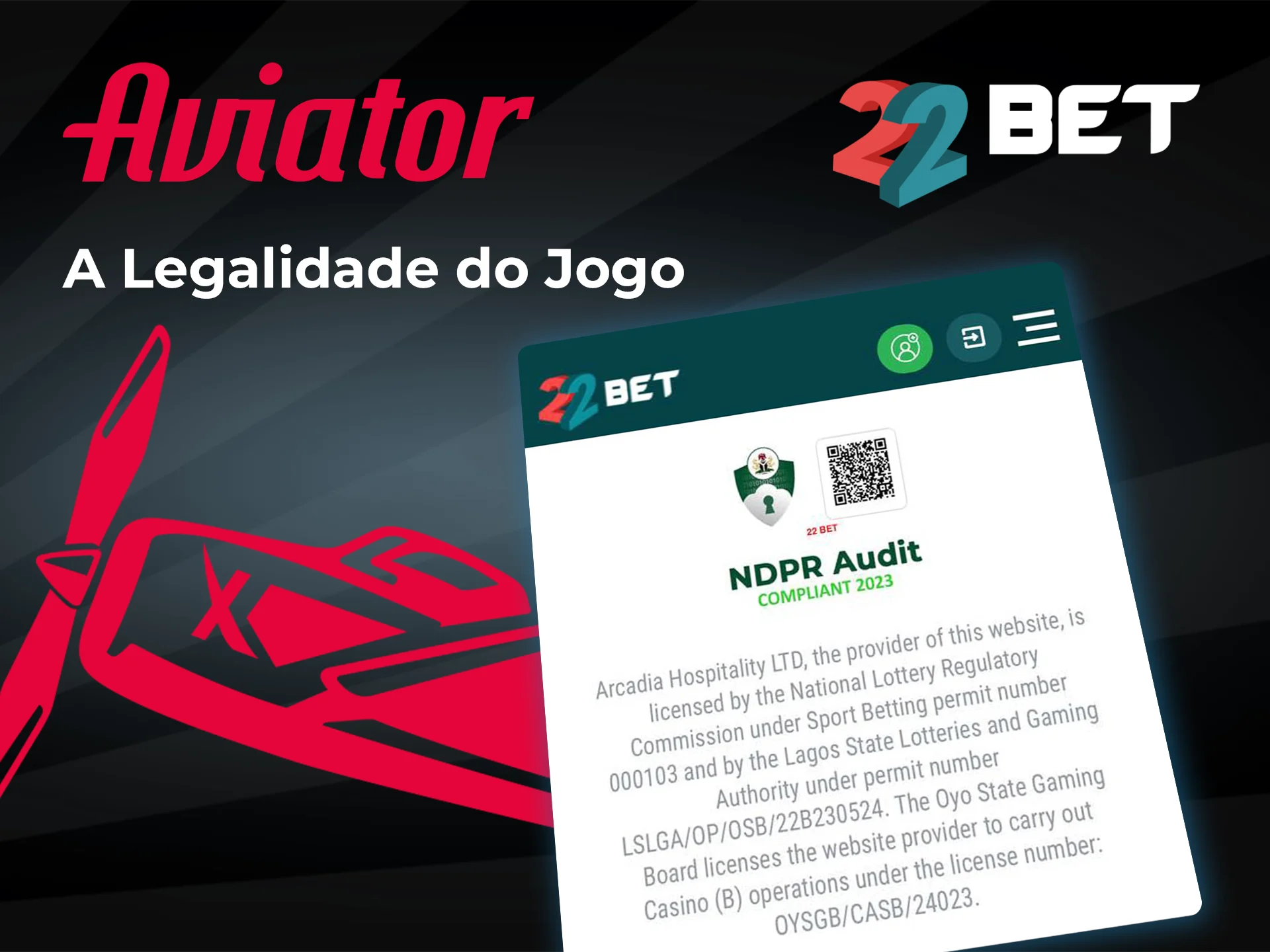 Confira a legalidade do jogo Aviator no casino 22bet.