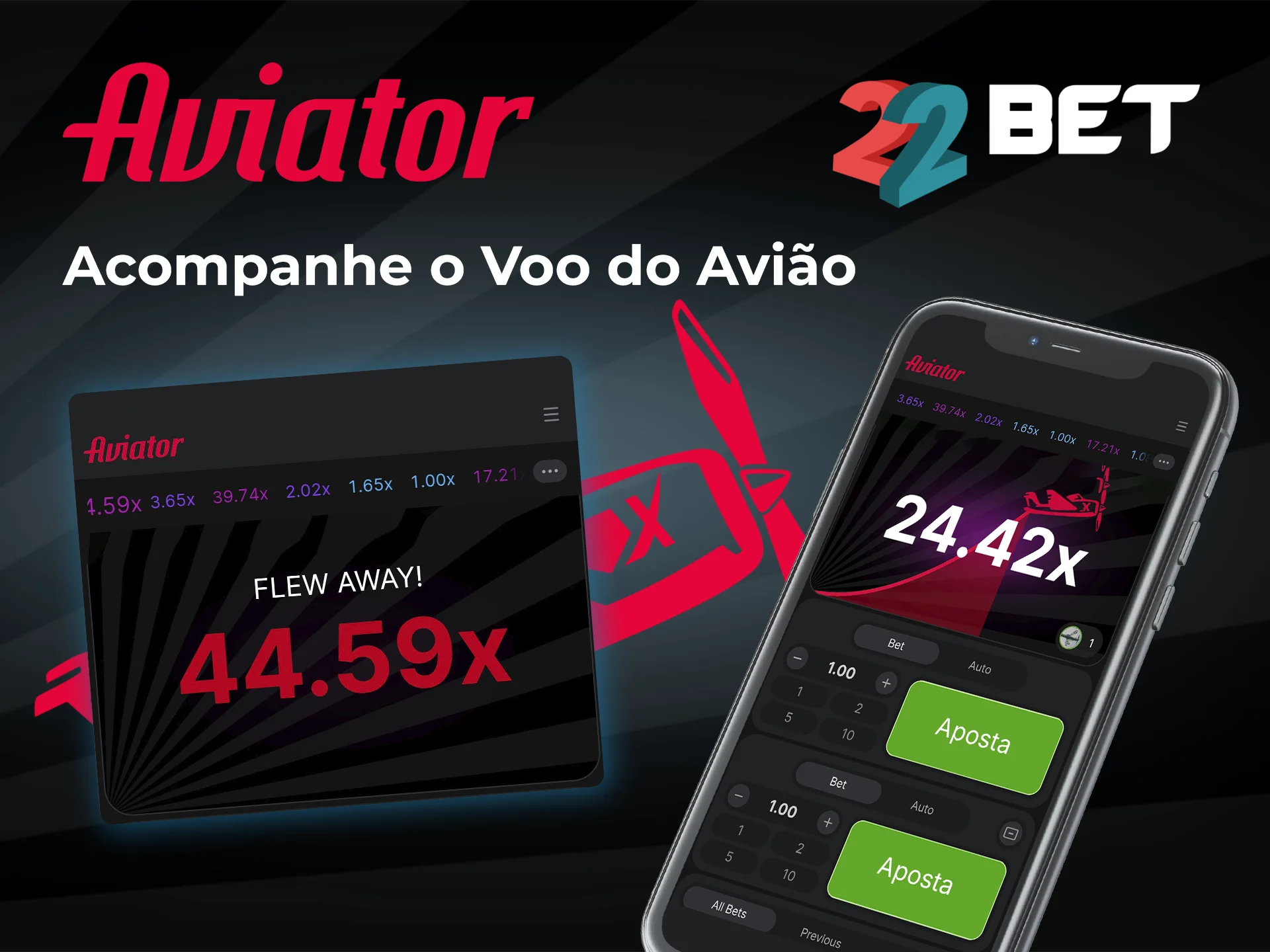 Veja o avião levantar voo e ganhe no Aviator na 22bet.