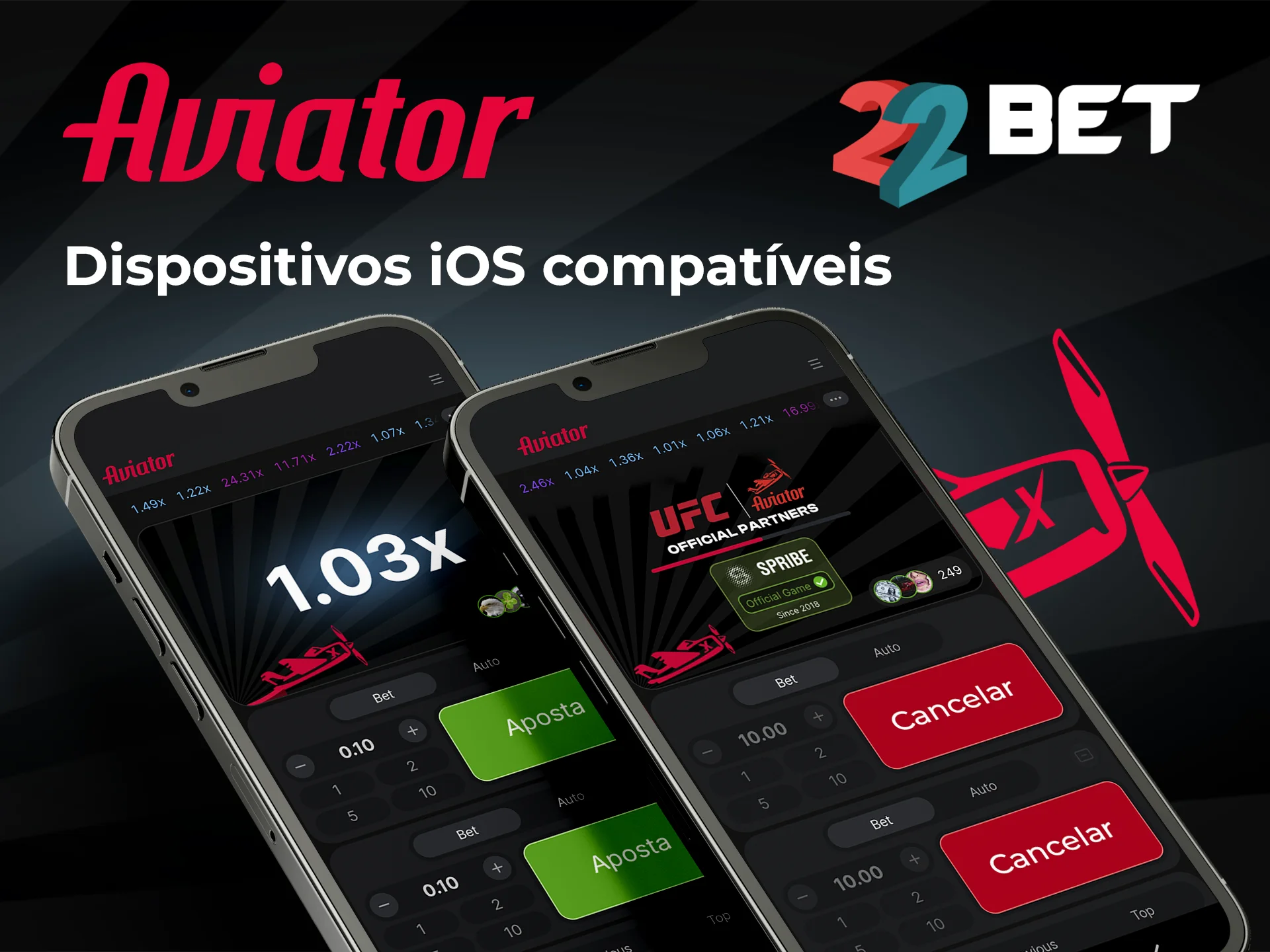 Verifique a compatibilidade do dispositivo iOS e inicie o Aviator no 22bet Casino.
