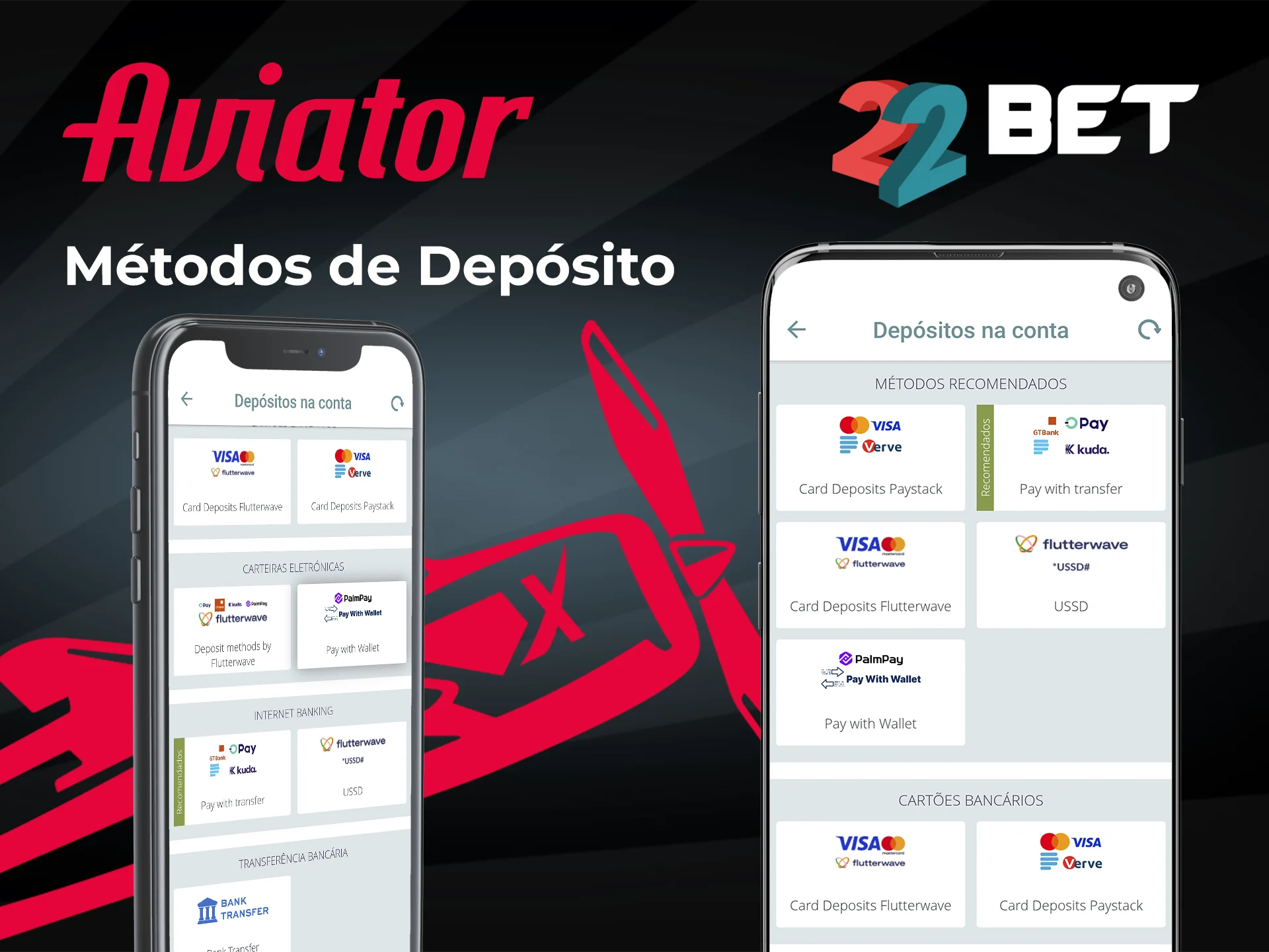 Confira os métodos de depósito disponíveis e comece a jogar Aviator no 22bet Casino.