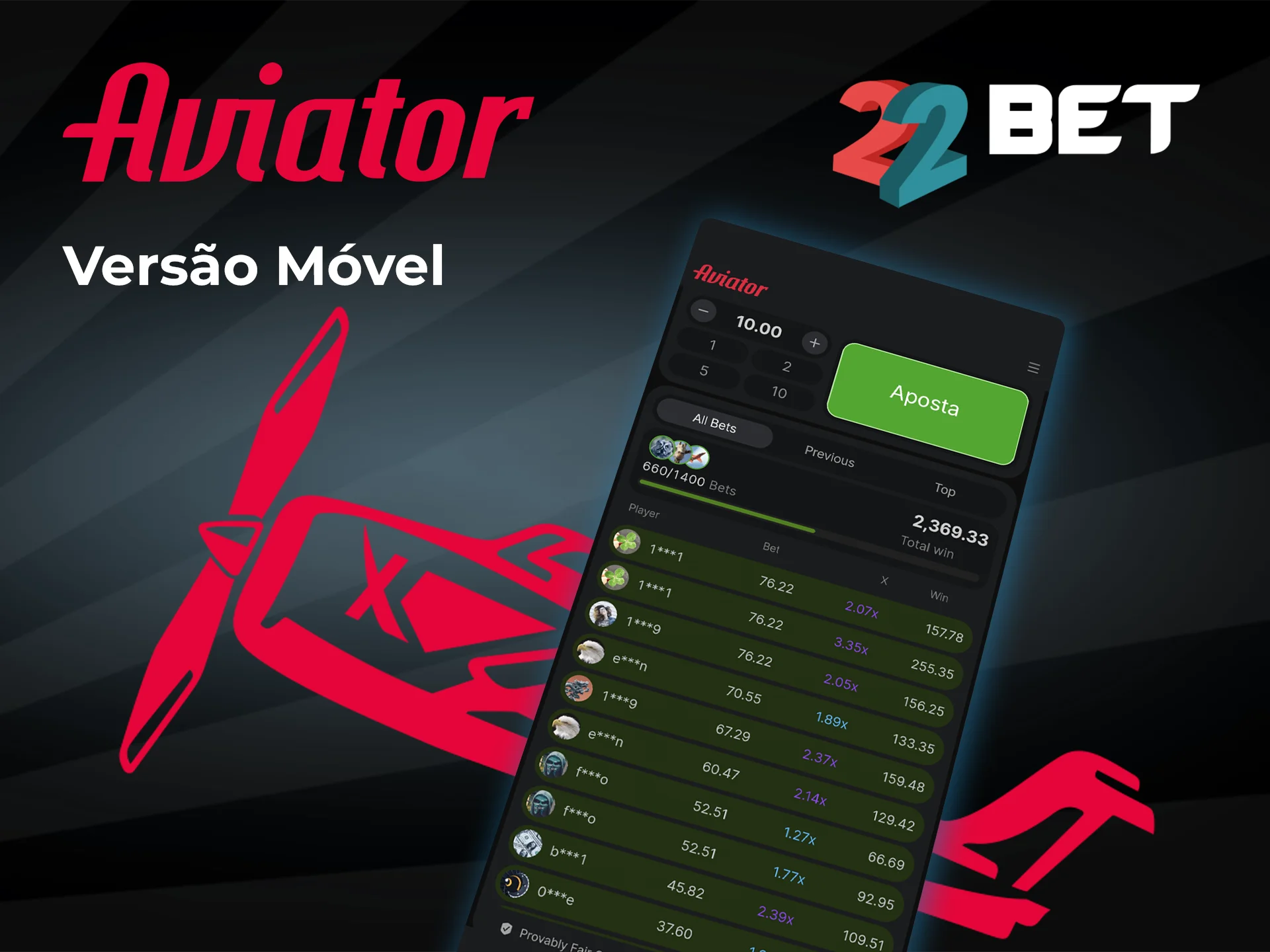 Confira a versão móvel da aplicação e abra o Aviator no 22bet Casino.
