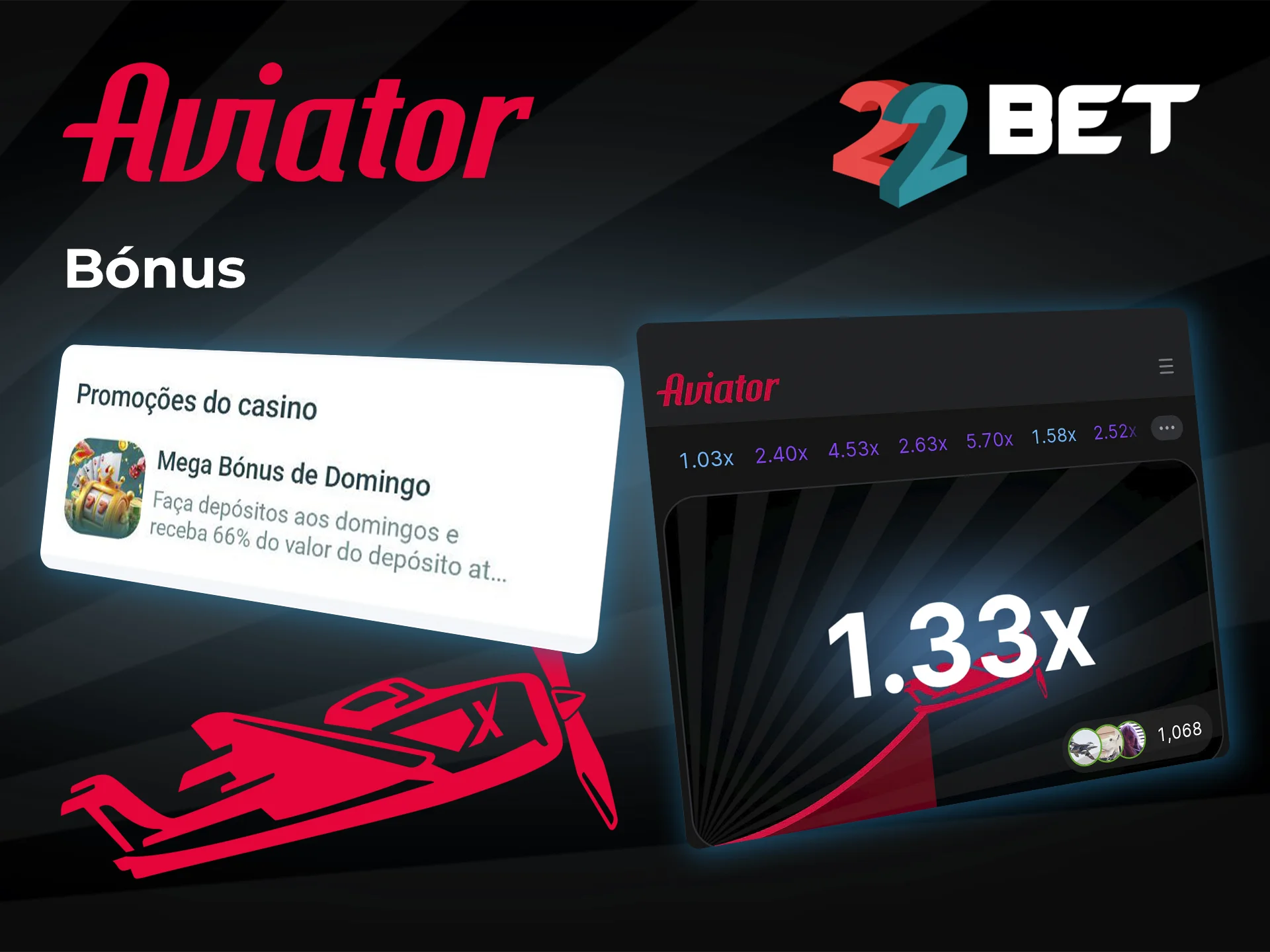 Ganhe bónus no jogo Aviator no casino 22bet.