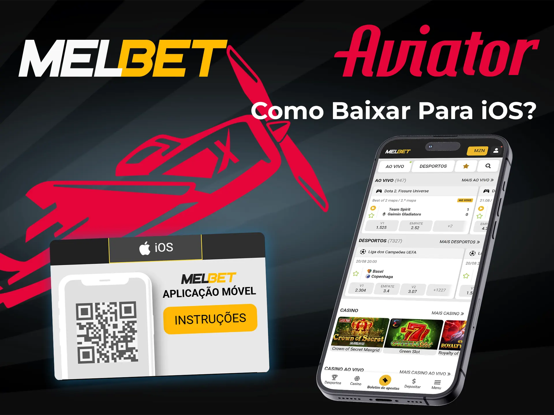 Descarregue a aplicação iOS e jogue Aviator no Melbet Casino.