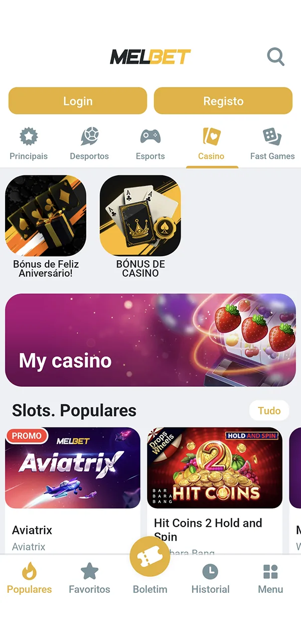 Saiba quais os jogos disponíveis na Melbet.