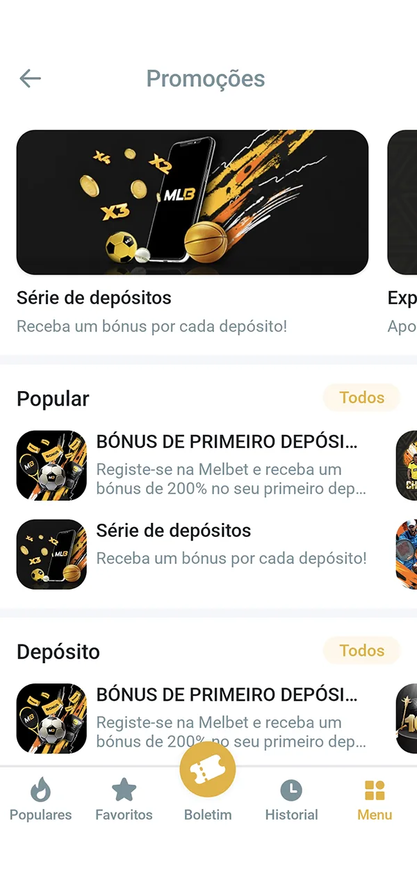 Confira as promoções e use-as no Aviator na Melbet.