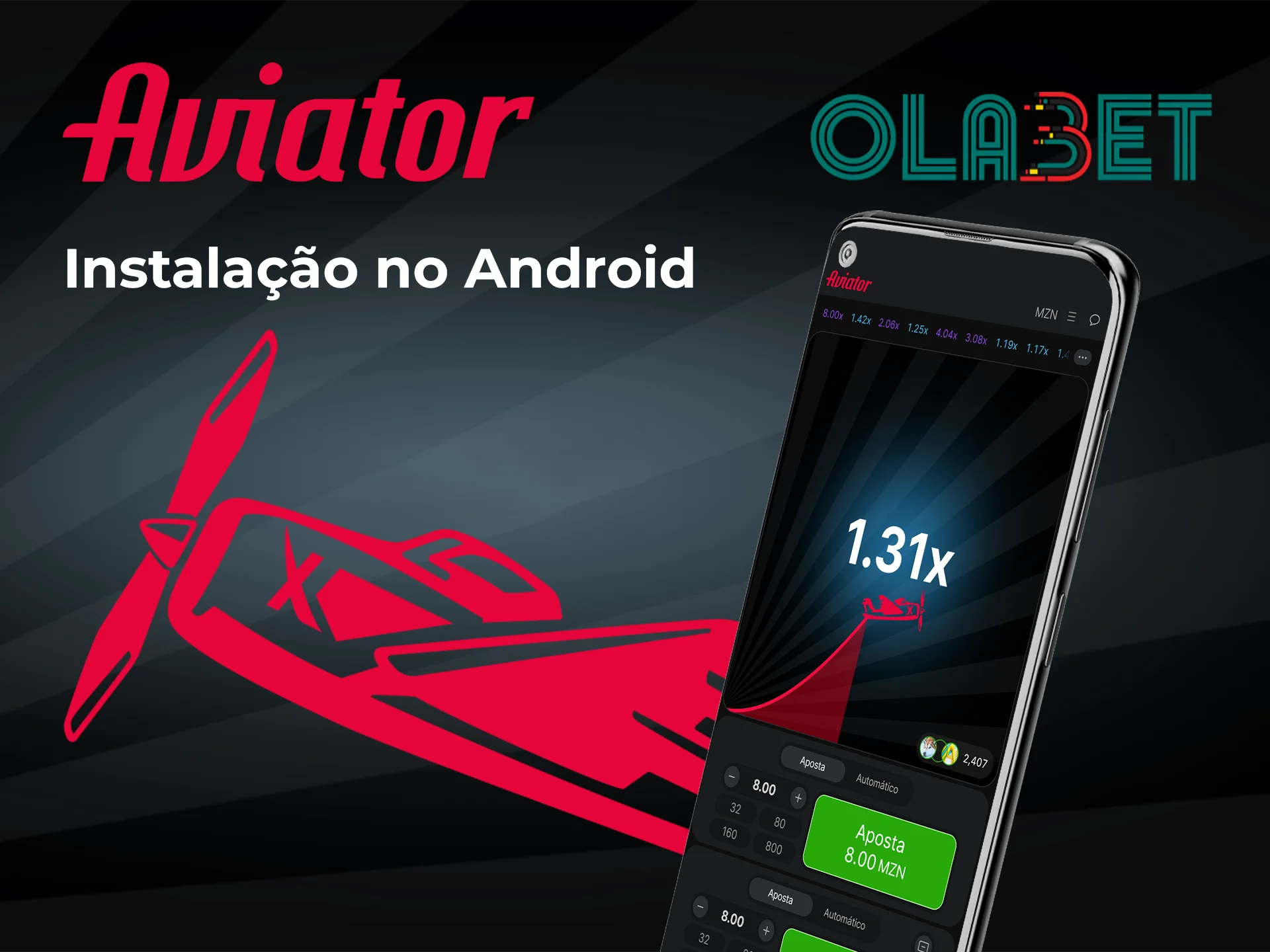 Descarregue a aplicação no Android e inicie o Aviator no casino Olabet.