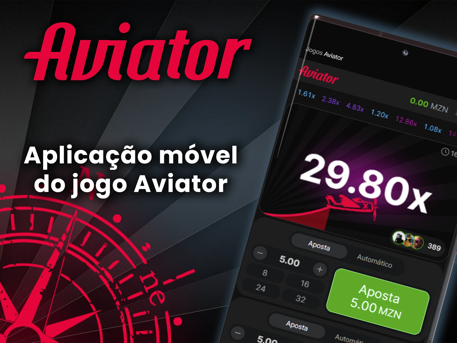 Jogue e ganhe o jogo Aviator usando seu dispositivo móvel.