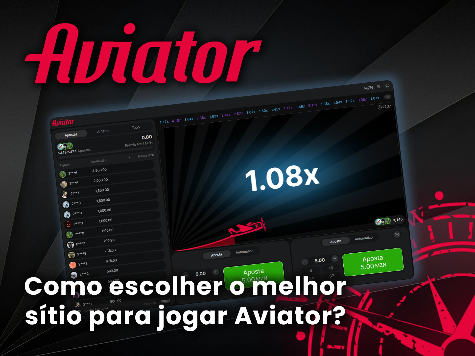 Escolha o melhor cassino para jogar Aviator e comece a jogar por diversão.