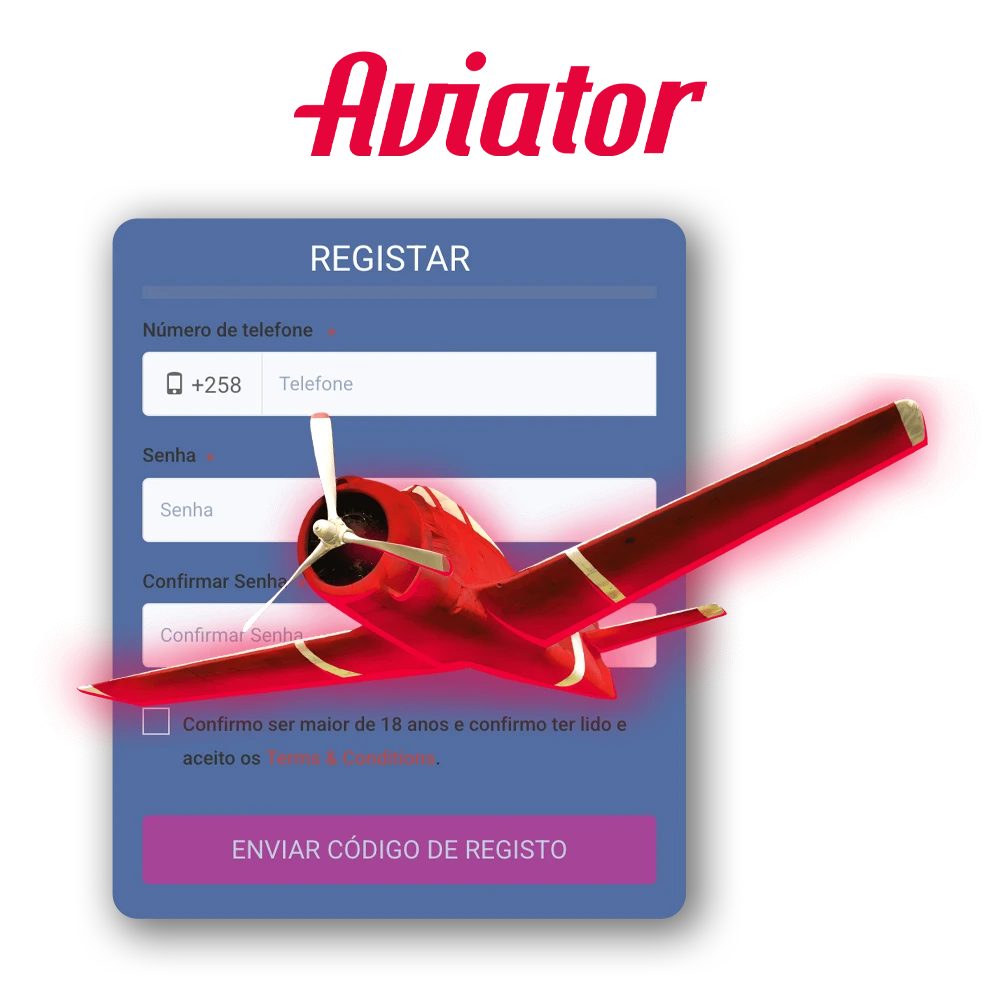 Faça um registro rápido e mergulhe no jogo Aviator.