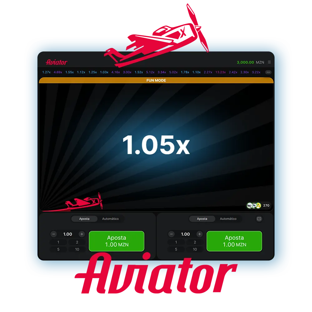 Inicie o modo demo do jogo Aviator.