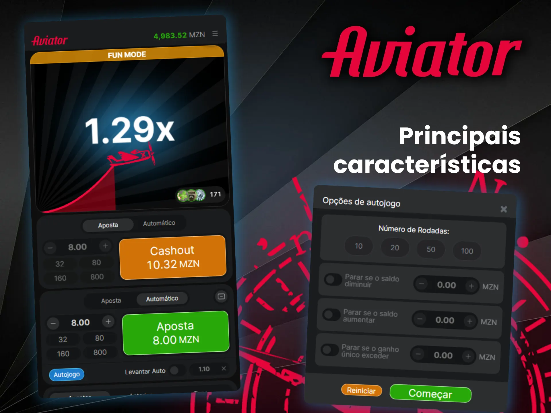 Conheça as principais funcionalidades e a dinâmica do Aviator.