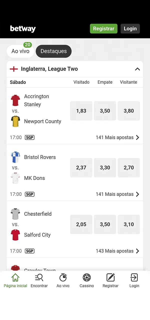 Saiba como fazer apostas desportivas na Betway.
